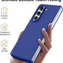 for Galaxy Z Flip 4 Case, Matte PC Case for Women Men Girls Boys Drop Protection Shockproof Slim Thin Cute Cover for Galaxy Z Flip 4, Blue 10.12