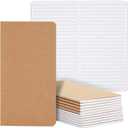 Paper Junkie Kraft Paper Notebooks, H5 Lined Journals for Travelers, Notes, Blank Soft Cover Diary - 4 x 8 Inch (Pack of 12) - Notebook Journal