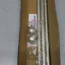 Amazon Basics Adjustable Heavy Duty Curtain Rod for Windows, Round Finials, 1-Inch Rod, 72" to 144", Nickel, 1-Pack