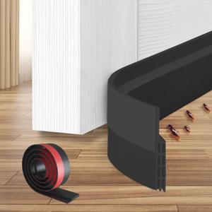 Ohuhu Door Draft Stopper Weather Strip-Under Door Draft Blocker Door Sweep Seal Strip for Exterior Interior Doors-Cold Winter Door Gap Filler Bottom Noise Block Draft Guard Insulator 39" L x2 W Black (39" L x2 W, Black)