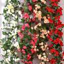 YRIOWMI 10PCS Fake Rose Garland, 7.5Ft Artificial Vines Flowers Hanging Rose Vine forfor Table Wedding Backdrop Arch Wall Party Mantle Festival Decor (Champagne)