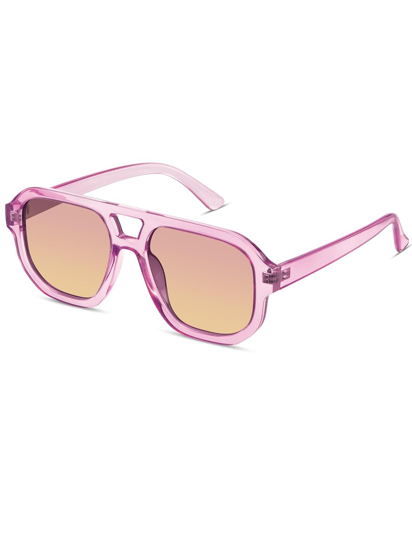 livho Trendy Polarized Square Aviator Sunglasses Women Men Square Eyewear Frame, Retro Sun Glasses for Women Men 2025 Shades