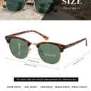 AEVOGUE Polarized Sunglasses For Women And Men Semi Rimless Frame Retro Sun Glasses AE0369 (Matte Tortoiseshell Green Lens&matte Black Pink Mirror)