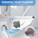 LOVLOY Toilet Plunger and Brush, Bowl Brush and Heavy Duty Toilet Plunger Set with Ventilated Holder, 2-in-1 Toilet Brush and Plunger Combo for Bathroom Cleaning (2 Pack, White)