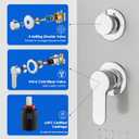 ROVOGO Shower Panel Tower System cUPC Certified, High Pressure Rainfall Shower, Body Jets, Handheld and Tub Spout, 46.5 in. Shower Column Stainless Steel, Brushed