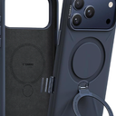 TORRAS Q3 Silicone 360 Spin for iPhone 17 Pro Case with Stand, Fit for MagSafe, Magnetic Ring Kickstand with Camera Control, Liquid Silicone Rubber Soft Phone Case for iPhone 17 Pro 6.3'', Deep Blue