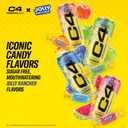 C4 Performance Energy Drink, Jolly Rancher Variety Pack, Zero Sugar Carbonated Preworkout Energy, 200mg Caffeine with Beta Alanine, 16 Fl Oz (12 Pack) (EXP 08/10/26)