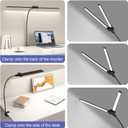 EppieBasic Desk Lamp, 24W Led Desk Lamps with Clamp, Double Head Desk Light for Home Office, Architect Desktop Lamp Eye Care Workbench Office Table Light for Monitor Studio Reading
