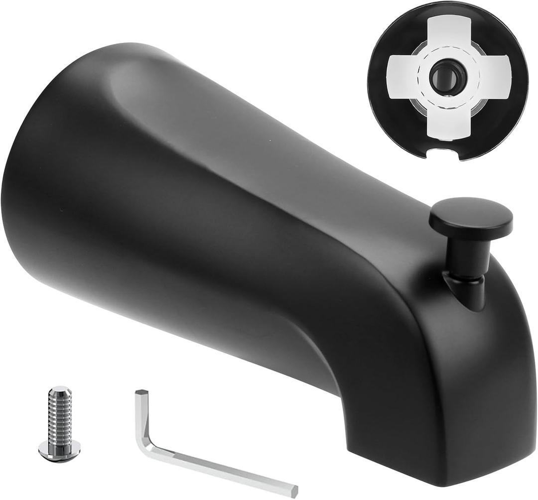 Slip On Diverter Tub Spout, Compatible with American Standard 8888026.002 Tub Spout, Bathroom Bathtub Faucet, Fits 1/2" Copper Water Tube(5/8" Diameter), 5/32'' Hex Wrench Included (Black)