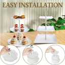 10 Piece Cake Stand Set 3 Tiered Tiered Cupcake Stands 1 Square and 1 Circular 5 Dessert Trays 1 cake tongs 2 Pack Pop Stand with Sticks Kit For Wedding Baby Shower Home Birthday Tea Party