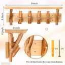Geelin 24 Inch Coat Rack Wall Mount with Shelf, Entryway Wall Shelf with Hooks, Wood Shelves with 4 Hooks for Entryway Living Room, Bedroom, Kitchen Boho Bathroom Decor
