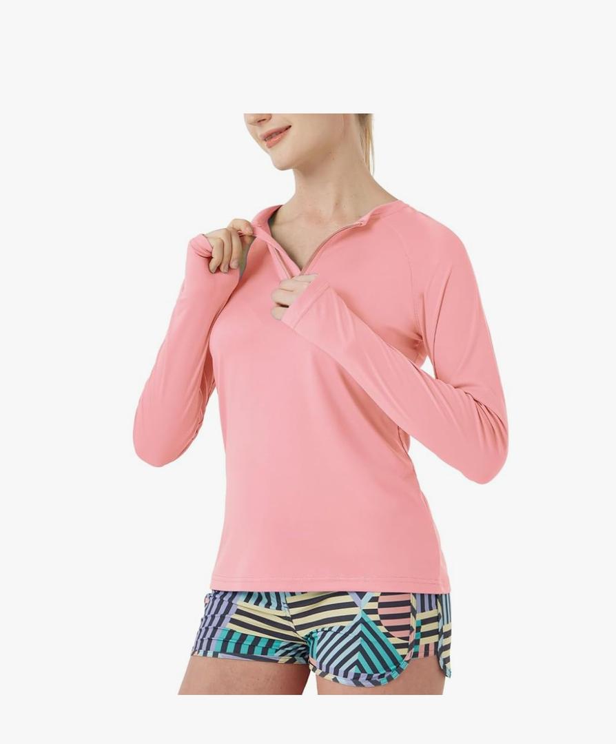 Women's Outdoor Quick Dry Sun Protection 1/4 Zip Long Sleeve Shirt XL