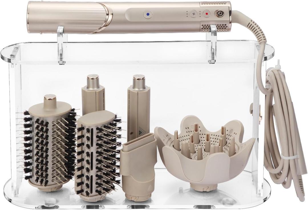 Storage Holder for Shark Flex Style, Acrylic Desktop Organizer Compatible with Shark FlexStyle and Attachments, Acrylic Countertop Display Rack, Stand Holder for Home Bathroom and Hairsalon