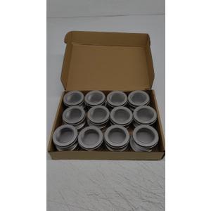 TecUnite 24 Pack 2 Ounce Metal Tin Cans Round Empty Container Salve Tins with Clear Lid for Kitchen, Office, Candles, Candies