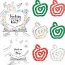 6Pcs Teacher Appreciation Gift Set - Jumbo Acrylic Apple Bookmark Clips with Inspirational Cards, Thank You Teachers Week Presents for Classroom Back to School Office Supplies