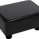 CAROLMADE Small Foot Stool Ottoman Footstool with Legs Under Desk Footrest for Living Room Bedroom and Office, Black (11"D x 15.4"W x 8.3"H)