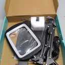 10X 30X Extra Large Magnifying Glass with Light and Stand,7-inch Lighted Magnifier,5 Color Modes Stepless Dimmable,Rectangle Hands-Free Magnifying Glass Desk Lamp for Reading Craft Hobby Close Work LB (Black)