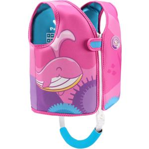 Pottwal Swim Vest for Kids - Swim Jacket - Made of Neoprene & EPE - with Adjustable Crotch Strap, Small, Pink