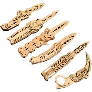 3D Wooden Puzzle for Adult-3D Wooden Puzzle Unique Knife Kits Multiple Iconic Model Gifts for Game Lovers and Puzzle Fans Ages 12+ (6 Iconic Model)