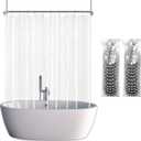 Clawfoot Tub Shower Curtain, Wrap Around Clear Shower Curtain Liner with 6 Bottom Magnets PEVA Extra Wide Bathtub Curtain for Bathroom Vintage Freestanding Tub, Size 85inch Tall 106inch Wide