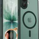 Magnetic for iPhone 17 Case with Camera Control Button, Includes 2 Tempered Glass Screen Protectors, MagSafe Compatible Translucent Matte Phone Case for iPhone 17, Forest Green