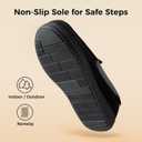 HomeTop Men's Comfort Memory Foam Moccasin Slippers, Breathable Cotton Knit Terry Cloth House Shoes for Indoor Outdoor (9 D(M) US, Black)