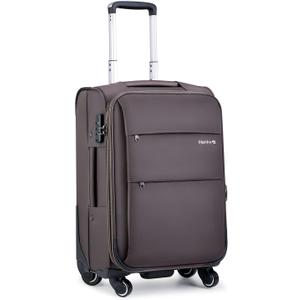 Hanke 20 Inch Expandable Carry On Luggage 22x14x9 Airline Approved Softside Suitcases with Wheels Lightweight Travel Luggage Rolling Suitcase with Lock for Men and Women.(Coffee) Hanke 20 Inch Expandable Carry On Luggage 22x14x9 Airline Approved Softside Suitcases with Wheels Lightweight Travel Luggage Rolling Suitcase with Lock for Men and Women.(Coffee)
