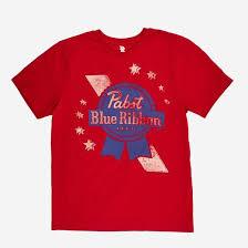Pabst Blue Ribbon Promo Red T-Shirt Small 50% Cotton 50% Polyester