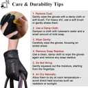 Deerskin Leather Gloves for Men and Women  Warm Winter Gloves with Soft Fleece Lining, Perfect Outdoor (Small)