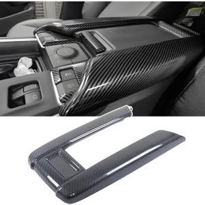 Car Center Console Cover Trim Compatible with Toyota Grand Highlander 2024 2025 2026,ABS Center Seat Armrest Storage Box Panel Frame Trim Cover Interior Accessories 1PCS (Carbon Fiber Pattern)