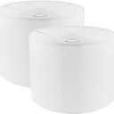 Lamp Shades Set of 2, Drum Lampshade for Table Lamps Floor Lamp, 13" Top X 13" Bottom X 10" High White Large Line Fabric Lamp Shades, Easy Assembly Replacement Lampshades