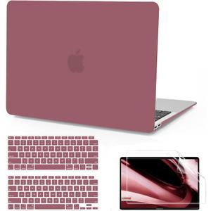 B BELK Compatible with MacBook Air 13 inch Case 2022 2021 2020 2019 2018 A2337 M1 A2179 A1932, Matte Plastic Hard Shell+ Keyboard Cover+Screen Protector for MacBook Air 13.3 inch Case, Tea Petal Pink