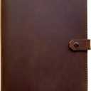 Fan&Ran Refillable Leather Journal Lined Paper, A5 Leather Binder Organizer for Men and Women, 100 Sheets, Brown