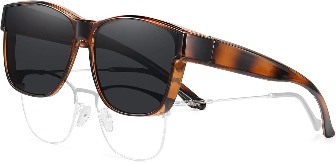 HAOLOTA Fit Over Sunglasses-Polarized for Men, Oversized Sun Glasses Square Shades UV400 Protection for Driving