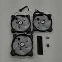 upHere Long Life 120mm 3-Pin High Airflow Quiet Edition White LED Case Fan for PC Cases, CPU Coolers, and Radiators 3-Pack,PF120WT3-3