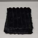 Pack of 2 Decorative Throw Pillow Covers Faux Fur Striped Plush Soft Cushion Covers Pillow Cases Bedroom Living Room Sofa Home 17x17 Inch Black