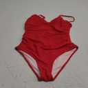 SUUKSESS Women Sexy Wrap Push Up One Piece Swimsuit Tummy Control Bathing Suit (Medium, 89 Red)