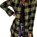 EVALESS Color Block Plaid Shacket Jacket Womens Fall Clothes Fashion Outfits (XX-Large)