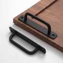 12 Pack 5 Inch 128 mm Matte Black Cabinet Handles Aluminum Drawer Pulls Sliding Door Pulls