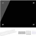Black Glass Dry Erase Whiteboard, 18" x 24" Frameless Glass White Board for Home, School, Office, Black Surface