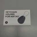 Waterproof AirTag Keychain Holder - 4 Pack Airtag Lock Case with Wire Cable Compatible with Apple AirTags, Ultra Durable Anti-Lost Protective Case with Keyring for Luggage, Backpack (Black)