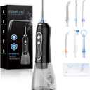 H2ofloss Water Dental Flosser Teeth Pick -Portable Oral Irrigator with 5 Modes, Rechargeable IPX7 Waterproof Orthodontic Teeth Cleaner Pick Cordless for Home Travel-300ml Water Tank