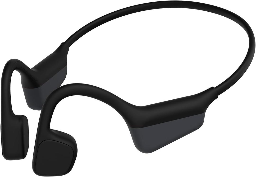 Bone Conduction Headphones, Open Ear Headphones Wireless Bluetooth, 15H Playtime, Dual Stereo Bass Technology, 27g Lightweight Wear, Call Noise Cancellation, IPX6 Waterpoof for Commuting, Walking