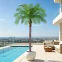 6ft Artificial Phoenix Palm Tree, Faux Coconut Silk Tropical Fake Palm Plant for Indoor Outdoor Home Office Patio Bathroom Pool Coastal Decor