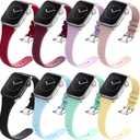 Sport Band Compatible with Apple Watch Bands 42mm 41mm 40mm 38mm, Soft Silicone Wristbands Strap with Classic Clasp for iWatch Series 10 9 SE 8 7 6 5 4 3 2 1 for Women Men, 10 Pack