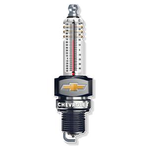 Desperate Enterprises Chevrolet Thermometer 24 Gauge Steel Embossed Sign - Nostalgic Vintage Metal Signs for Garage or Man Cave - Made in The USA