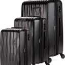 SwissGear 7272 Energie Expandable Hardside Luggage with Spinner Wheels and TSA Lock, Black, 3-Piece Set