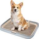 Dog Potty Tray, 23.6"x17.7" Indoor Pet Pee Pad Holder, Puppy Training Holder, Bathroom Dog Litter Box, Pet Toilet for Small and Medium Dogs, Housebreaking Supplies, Pet Products (Gray)