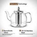 1000Ml Glass Teapot with Removable Infuser, Stovetop Safe Tea Kettle
