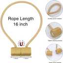 2 x 2pcs Magnetic Curtain Tiebacks, Strong Magnetic Window Curtain Tiebacks Decorative Rope Holdbacks Drapery Curtain Tie Backs for Window Draperies Hold Curtains Drape Ties Backs